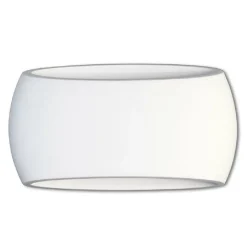 APPLIQUE DA PARETE OVALE IN GESSO VERNICIABILE DOPPIA EMISSIONE LUMINOSA R7S E08