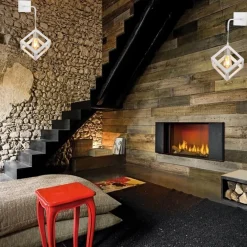 APPLIQUE DA PARETE PENDENTE A FORMA DI CUBO 3D STILE MINIMAL PORTALAMPADA ATTACCO E27 AQ52