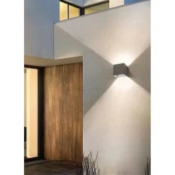 APPLIQUE DA PARETE 22WATT GRIGIO PER ESTERNO DOPPIA EMISSIONE LUMINOSA IP65 ES66