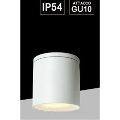 APPLIQUE DA SOFFITTO A CILINDRO ESTERNO MODERNO LAMPADA PLAFONIERA GU10 IP54 H94