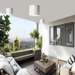 APPLIQUE DA SOFFITTO A CILINDRO ESTERNO MODERNO LAMPADA PLAFONIERA GU10 IP54 H94