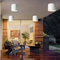 APPLIQUE DA SOFFITTO A CILINDRO ESTERNO MODERNO LAMPADA PLAFONIERA GU10 IP54 H94