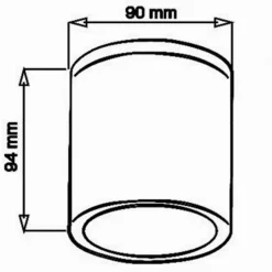 APPLIQUE DA SOFFITTO A CILINDRO ESTERNO MODERNO LAMPADA PLAFONIERA GU10 IP54 H94