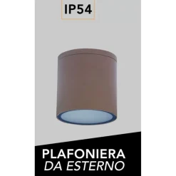 APPLIQUE DA SOFFITTO A CILINDRO PER ESTERNO PLAFONIERA CON ATTACCO GU10 IP54 H94-C