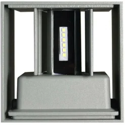 APPLIQUE DOPPIA EMISSIONE LED COB 12W ESTERNO LUCE 4000K 3000K 6500K GRIGIO ES46