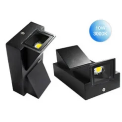 APPLIQUE DOPPIA EMISSIONE 10 WATT NERO PER ESTERNO LUCE FREDDA CALDA IP65 ES04