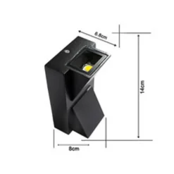 APPLIQUE DOPPIA EMISSIONE 10 WATT NERO PER ESTERNO LUCE FREDDA CALDA IP65 ES04