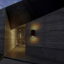 APPLIQUE DOPPIA LUCE LED 10W NERO BIANCO LAMPADA PARETE UP DOWN FARETTO ESTERNO