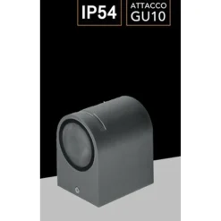 APPLIQUE ESTERNO PARETE FACCIATE BALCONE LAMPADA MURO ATTACCO GU10 IP54 GRIGIO GN-WL061-G