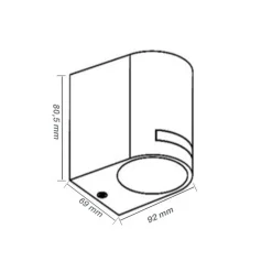 APPLIQUE ESTERNO PARETE FACCIATE BALCONE LAMPADA MURO ATTACCO GU10 IP54 GRIGIO GN-WL061-G