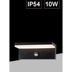 APPLIQUE ESTERNO 10W CON SENSORE PIR DI MOVIMENTO DA PARETE GIARDINO IP54 BS82-N
