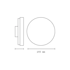 APPLIQUE ESTERNO 12W NERA TONDA SLIM IP65 ALLUMINIO LUCE NATURALE 4000K XC-9286