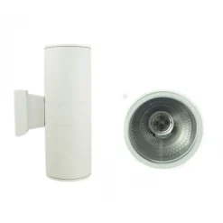 APPLIQUE FARETTO PLAFONIERA DOPPIO FARETTO FASCIO TONDO DW BIANCO TUBO ALLUMINIO