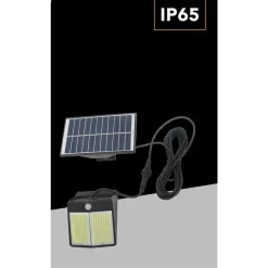 APPLIQUE FARETTO SOLARE DA ESTERNO CON PANNELLO SENSORE LUCE 6500K IP65 SW2012-F