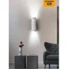 APPLIQUE IN GESSO A PARETE DOPPIA EMISSIONE LUCE 2XG9 CILINDRO TRAFORATO GS-E38