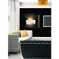 APPLIQUE IN GESSO CON FORMA ASIMETRICA DOPPIA EMISSIONE LUCE G9 DA PARETE GS-E73