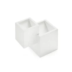 APPLIQUE IN GESSO MODERNO 2 CUBI A DOPPIA EMISSIONE LUCE CONTEMPORANEA G9 GS-E74