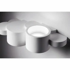APPLIQUE IN GESSO PARETE BIANCO MODERNA LUCE UP&DOWN G9 CILINDRI SFALSATI GS-E77