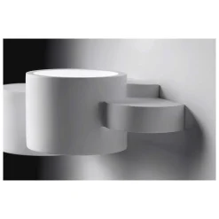 APPLIQUE IN GESSO PARETE BIANCO MODERNA LUCE UP&DOWN G9 CILINDRI SFALSATI GS-E77