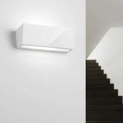 APPLIQUE IN GESSO RETTANGOLARE INTAGLIO DOPPIA LUCE LED ATTACCO G9 PARETE GS-E78