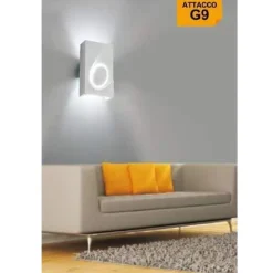 APPLIQUE IN GESSO RETTANGOLARE UP & DOWN LAMPADA CONTEMPORANEA ATTACCO G9 GS-E40