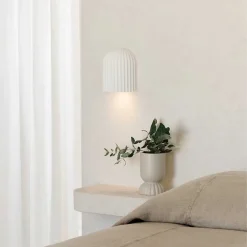 APPLIQUE IN GESSO RIGATO DA PARETE LAMPADA DA MURO VERNICIABILE ATTACCO GU10 IP20 GS-E88