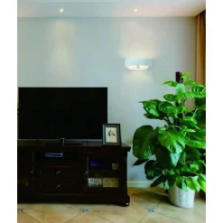 APPLIQUE IN GESSO ULTRA MODERNO MEZZA LUNA UP & DOWN LAMPADA ATTACCO R7S GS-E71