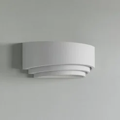 APPLIQUE IN GESSO ULTRA MODERNO MEZZA LUNA UP & DOWN LAMPADA ATTACCO R7S GS-E71