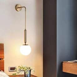 APPLIQUE LAMPADA A PARETE PENDENTE STILE CONTEMPORANEO CON ATTACCO G9 BRONZO INTERNO AQ56