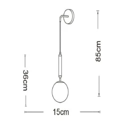 APPLIQUE LAMPADA A PARETE PENDENTE STILE CONTEMPORANEO CON ATTACCO G9 BRONZO INTERNO AQ56