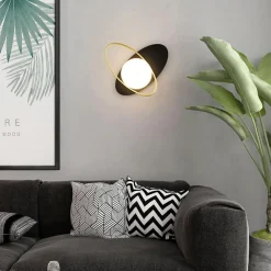 APPLIQUE LAMPADA DA INTERNO A PARETE IN STILE CONTEMPORANEO CON ATTACCO G9 NERO ORO AQ58