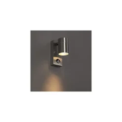 APPLIQUE LAMPADA DA PARETE CORPO IN ALLUMINIO CON SENSORE MOVIMENTO GU10 IP44
