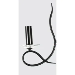 APPLIQUE LAMPADA DA PARETE A CANDELA E14 A SPIRALE SINGOLA NERO DESIGN ELEGANTE 00521