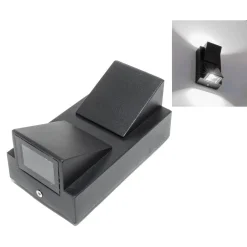 APPLIQUE LAMPADA FARETTO PER USO ESTERNO A LED LUCE 6500K 10W NERO LUCE A 2 VIE