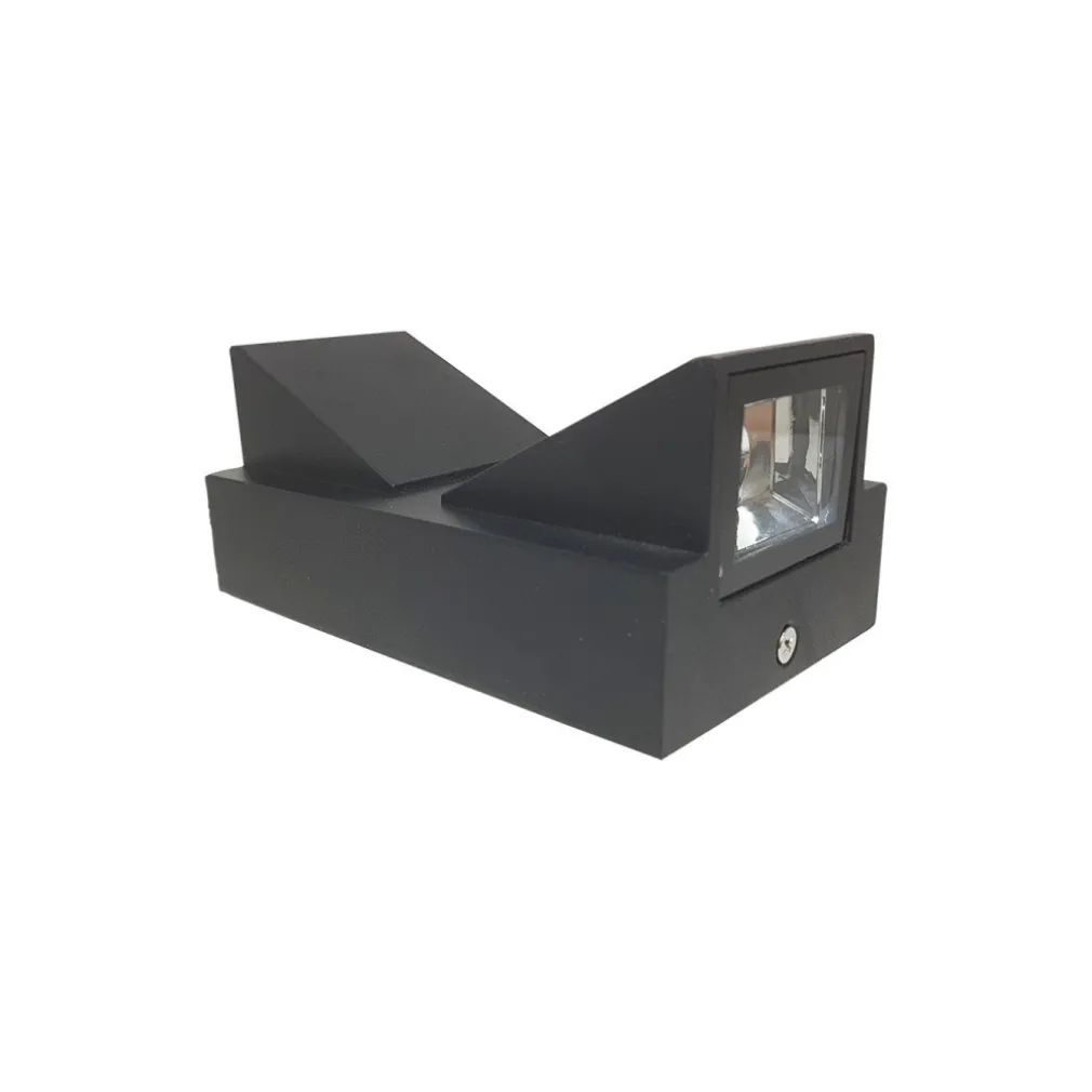 APPLIQUE LAMPADA FARETTO PER USO ESTERNO A LED LUCE 6500K 10W NERO LUCE A 2 VIE