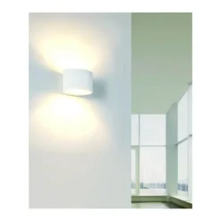 APPLIQUE LAMPADA PARETE MODERNO IN GESSO OVALE ATTACCO 1XG9 VERNICIABILE GS-E65