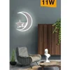APPLIQUE LAMPADA STELLA E LUNA A LED MODERNA 11W TRE COLORAZIONE DI LUCE E47-3C