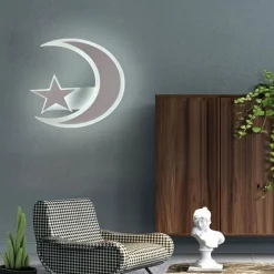 APPLIQUE LAMPADA STELLA E LUNA A LED MODERNA 11W TRE COLORAZIONE DI LUCE E47-3C