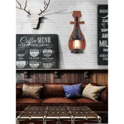 APPLIQUE LANTERNA A PARETE IN LEGNO STILE VINTAGE E27 LAMPADA INDUSTRIALE E30