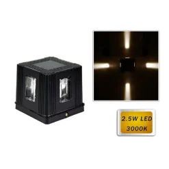 APPLIQUE LED 2,5 W ESTERNO LAMPADA CUBO A PARETE LUCE MODERNA GIARDINO NERO ES32