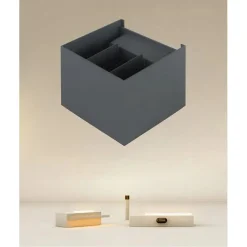 APPLIQUE LED A CUBO 12 WATT LAMPADA QUADRATA GRIGIO DA PARETE INTERNO IP20 00762