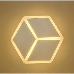APPLIQUE LED A MURO LAMPADA MODERNA 12W EFFETTO CUBO 3D 3 MODALITÀ LUCE AQ11-3C