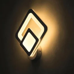 APPLIQUE LED A ROMBO 12 W PARETE LUMETTO ABAT JOUR LUCE 6500K 3000K 4000K E82-B