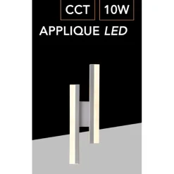 APPLIQUE LED BIANCO LAMPADA PARETE MODERNO 10W CCT 3 TONALITÀ LUCE 3000-4000-6500K E87-B3C