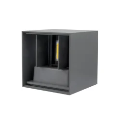 APPLIQUE LED CUBO GRIGIO LAMPADA DA PARETE 12W 1500L LUCE REGOLABILE UPDOWN IP65