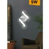 APPLIQUE LED DA MURO 9 WATT CURVA SPIRALE LUCE NATURALE FREDDA CALDA E58 BIANCA