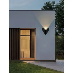 APPLIQUE LED ESTERNO PARETE 12 W ALLUMINIO NERO LUCE FREDDA CALDA NATURALE ES61
