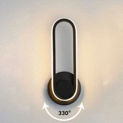 APPLIQUE LED GIREVOLE 9W 3 STEP LUCE 3000K 4000K 6000K LAMPADA ELEGANTE MURO 230V