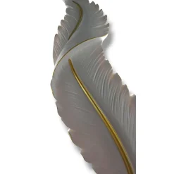 APPLIQUE LED LAMPADA MURO 12W CCT 3 TONALITÀ LUCE DESIGN PIUMA BIANCA ORO RESINA AQ24-B3C