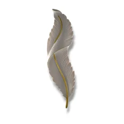 APPLIQUE LED LAMPADA MURO 12W CCT 3 TONALITÀ LUCE DESIGN PIUMA BIANCA ORO RESINA AQ24-B3C